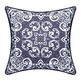 Indoor & Outdoor Alhambra Decorative Pillow by Levinsohn Textiles in Navy