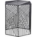Uyong 16"H x 18"W x 17"D Modern End Table Black Outdoor End Table - Hauteloom