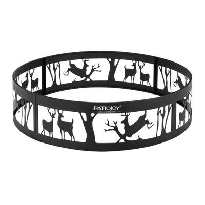 Costway 36 Inch Metal Fire Pit Ring Deer with Extr...