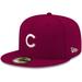 Men's New Era Cardinal Chicago Cubs White Logo 59FIFTY Fitted Hat