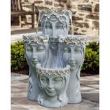 Hi-Line Gift Ltd. Resin Flower Girl Fountain w/ LED Light | 31.89 H x 15.75 W x 22.44 D in | Wayfair 79600