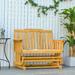 Red Barrel Studio® Federigo Outdoor Federigo Rocking Solid Wood Bench in Brown/Orange | 37.5 H x 48.75 W x 30 D in | Wayfair