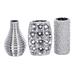 Juniper + Ivory Set of 3 8 In. x 5 In. Glam Vase Silver Ceramic - Juniper + Ivory 69682