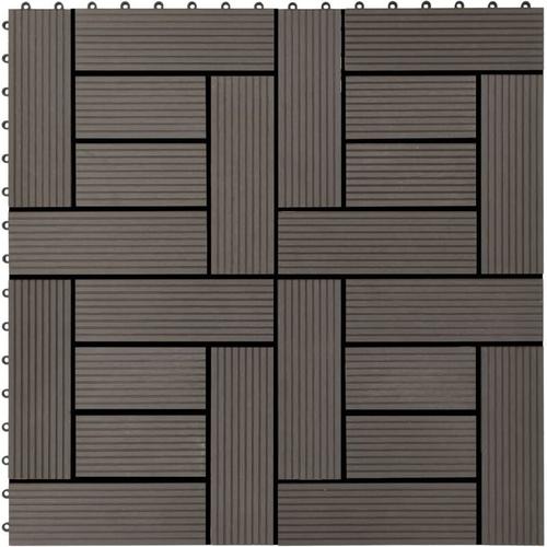22 Stk. Terrassenfliesen 30 x 30 cm 2 qm wpc Dunkelbraun vidaXL77286