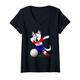 Damen Dabbing Husky Hund Kroatien Volleyball - Kroatische Flagge T-Shirt mit V-Ausschnitt