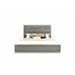 AllModern Helena Platform Bed Wood & /Upholstered/Faux leather in Gray | 57 H x 85 W x 85 D in | Wayfair 2A065FCF02964E5C890C5BC3DB3053D5