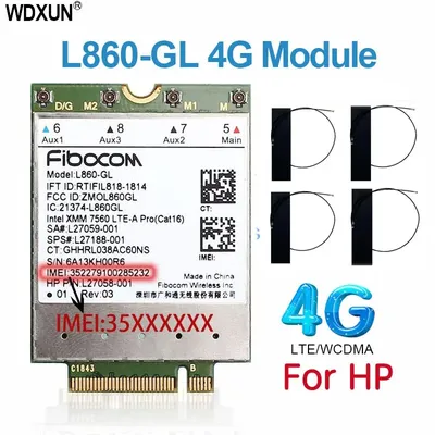 Fibocom L860-GL 4G persévérance Tech SPS # L27188-001 4G Carte Pour HP Elitebook X360 830 840 850