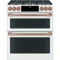 Café 30" 7 cu. ft. Smart Slide-in Dual Fuel Range w/ Griddle, Copper in White/Brown | 37.375 H x 29.875 W x 29.5 D in | Wayfair