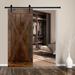 Barn Door - OrangeWinds Paneled Wood Barn Door w/ Installation Hardware Kit Manufactured Wood in Brown | 84 H x 28 W in | Wayfair OW-X-DB-28