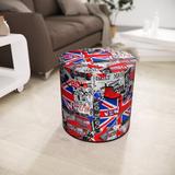 ZTOZZ Round Ottoman Pouf Foot Stool w/ Great For Living Room & Bedroom Polyester | 16.1 H x 16.1 W x 16.1 D in | Wayfair ARC-pouf01-indoor-LONDON