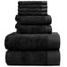 AllModern Doncia 8 Piece Towel Set Terry Cloth/100% Cotton in Black | 30 W in | Wayfair 266A2F81827F4613806197B07E610FAD