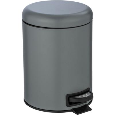 Kosmetik-Treteimer Leman Grau 5 l, aus Stahl, Grau, Stahl grau, Polypropylen schwarz - grau - Wenko Image