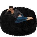 Symple Stuff Large Classic Bean Bag Scratch/Tear Resistant/Microfiber/Microsuede in Black | 34 H x 72 W x 72 D in | Wayfair