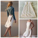 Anthropologie Dresses | Anthropologie White Eyelet Strapless A Line Dress | Color: White | Size: 2