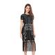 Women's 1920s Style Beaded Deco Flapper Dress Vintage Inspired Sequin Embellished Fringe Gatsby Dress(Black M)