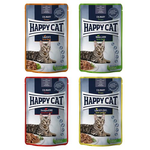 24x85g Mix II Happy Cat Pouch Meat in Sauce Nassfutter Katze