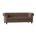 Poshbin Rolled Arm Chesterfield Sofa Metal in Brown | 32 H x 84 W x 39 D in | Wayfair 1022-KEYBRO-NAT-84 inches