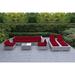 Orren Ellis Barna 9 Piece Rattan Sectional Seating Group w/ Cushions - No Assembly Synthetic Wicker/Wicker/Rattan in Red/Gray | Outdoor Furniture | Wayfair