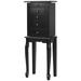 Charlton Home® Chilmark Freestanding Jewelry Armoire w/ Mirror Solid + Manufactured Wood in Black | 34 H x 13 W x 9 D in | Wayfair