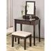 Lark Manor™ Aoosaf Vanity Set w/ Stool & Mirror Wood in Brown | 50.5 H x 28 W x 16 D in | Wayfair ANDV2262 42717515