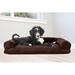 Zoey Tails Deluxe Dog Bolster Synthetic Material in White/Brown | 6.5 H x 36 W x 27 D in | Wayfair 25401011