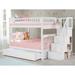 Viv + Rae™ Blaisdell Full over Full Solid Wood Staircase Bunk Bed w/ Roll Out Trundle Wood in White | 68.13 H x 56.625 W x 103 D in | Wayfair