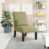 Slipper Chair - Ebern Designs Sashia 22.75" Wide Polyester Slipper Chair Polyester in Green | 36.5 H x 22.75 W x 31.75 D in | Wayfair
