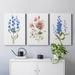 Red Barrel Studio® Petite Botanical I - 3 Piece Wrapped Canvas Painting Print Set on Canvas Canvas, in Blue/Green/Indigo | Wayfair