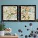 Red Barrel Studio® Floral Blush I - 2 Piece Picture Frame Painting Print Set on Canvas Plastic in Black/Blue/Green | 17 H x 34 W x 1.5 D in | Wayfair
