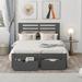 Red Barrel Studio® Twin Size Platform Bed w/ Drawer, White Wood in Gray | 40.6 H x 75 D in | Wayfair A3B25B6B9D304FFF80CFB94AAA2D0815