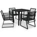 Orren Ellis Arloine Square 4 - Person 31.5" Long Outdoor Dining Set Glass/Wicker/Rattan in Black | 29.13 H x 31.5 W x 31.5 D in | Wayfair