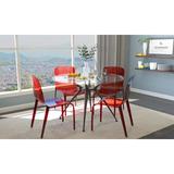 Orren Ellis Stacking Side Chair Plastic/Acrylic in Red | 34.25 H x 20.5 W x 21 D in | Wayfair OREL3799 40206927