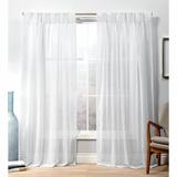 Sand & Stable™ Cushing Winter White Solid Color Sheer Pinch Pleat Curtain Panels Polyester | 108 H in | Wayfair 2C7841567F07474388499F8FEEB1D8E9