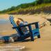 Three Posts™ Hartington Folding Adirondack Chair Plastic/Resin in Blue | 35 H x 29 W x 36 D in | Wayfair DB466D304E0949F291EA0A3445B1AA6B