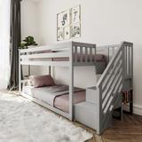 Harriet Bee Kean Twin Over Twin Solid Wood Standard Bunk Bed in Gray | 50 H x 42.5 W x 99.5 D in | Wayfair 7C7AE5CEC42048E7A3A4DD1F90BC27E9