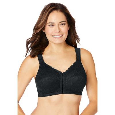 Plus Size Women's Front Close Wireless Posture Bra by Comfort Choice in Black (Size 38 B)