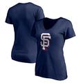 Women's Fanatics Branded Navy San Francisco Giants Red White & Team V-Neck T-Shirt