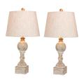 Cory Martin Pair Of 26.5 In Cottage Antique White Resin Table Lamp - Fangio Lighting W-6239CAW-2PK