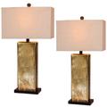 "Martin Richard Pair Of 29.5"" Brown Mercury Glass & Antique Brass Metal Table Lamp - Fangio Lighting W-5154-2pk"