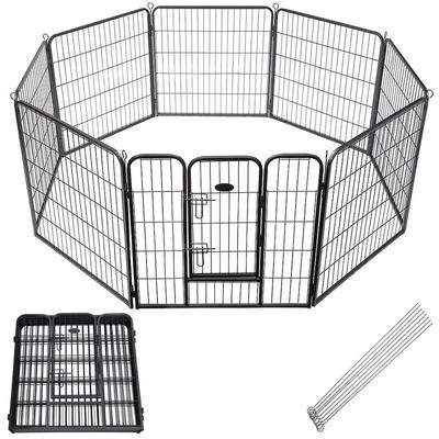 Melko Welpenauslauf Freilaufgehege aus 8 Elementen, Grau, pro Element 80 x 100 cm (B x H)