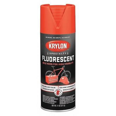 KRYLON K03101777 Spray Paint, Flourescent Red Orange, Gloss, Solvent, 11 oz