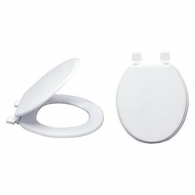 ZORO SELECT 65905 Bidet Toilet Seat With Cover, Wood, Round, White