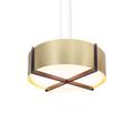 Cerno Plura 2 - Light Unique/Statement Drum Chandelier Wood in White | 10.38" H x 36" W x 36" D | Wayfair 06-230-36WR-GU