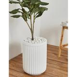 George Oliver Launcest Resin Pot Planter Natural Fibers/Composite/Fiberglass/Resin/Plastic in White | 19.25 H x 14.25 W x 14.25 D in | Wayfair