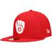 Men's New Era Red Milwaukee Brewers White Logo 59FIFTY Fitted Hat