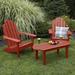 Sol 72 Outdoor™ Anette Classic Adirondack Chair w/ Table Plastic/Resin in Red | 38.8 H x 61 W x 56.4 D in | Wayfair