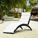 Latitude Run® 25" Long Reclining Single Chaise w/ Cushions Metal in Brown | 37 H x 64 W x 25 D in | Outdoor Furniture | Wayfair