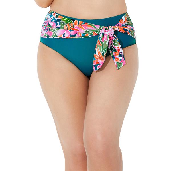 plus-size-womens-high-waist-sash-bikini-bottom-by-swimsuits-for-all-in-summer-tropic--size-4-/