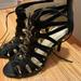 Nine West Shoes | Black Open Toe High Heels | Color: Black | Size: 8.5