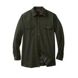 Men's Big & Tall Flannel-Lined Twill Shirt Jacket by Boulder Creek® in Forest Green (Size 3XL)